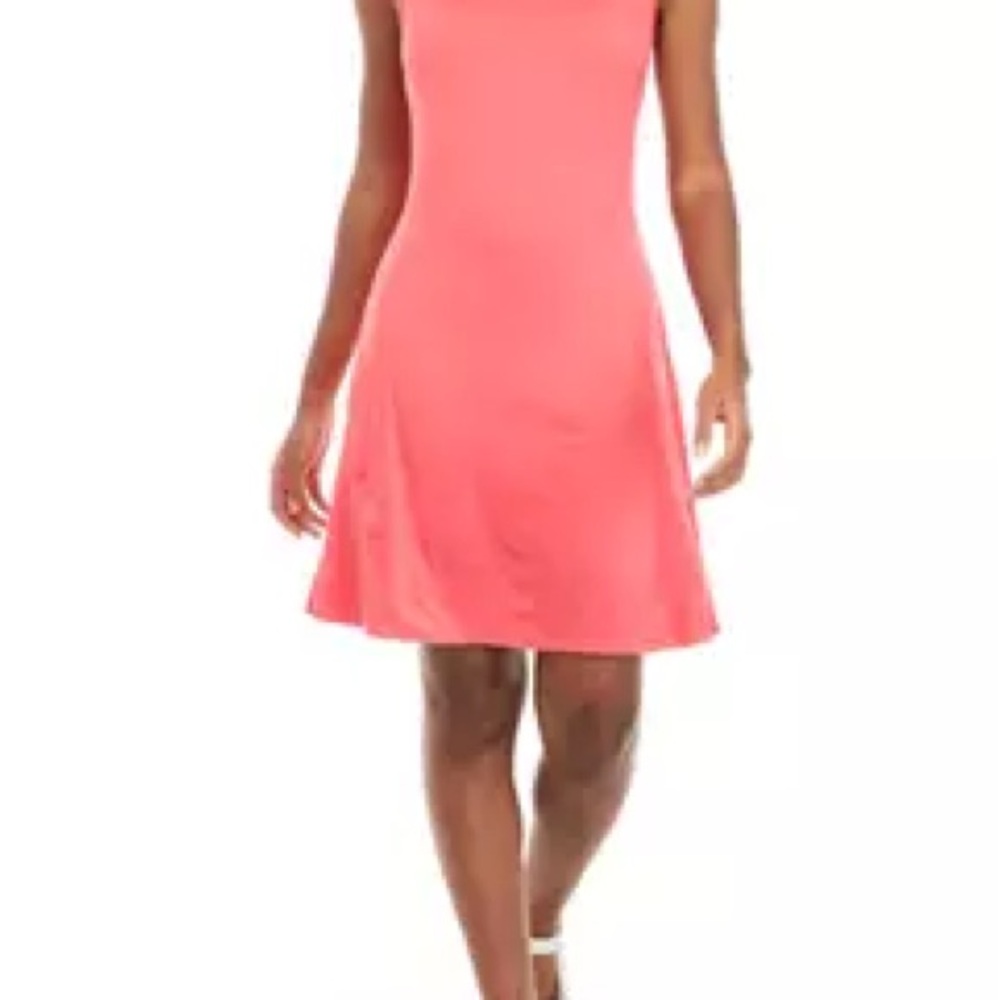 NWT Zelos Tank Sport Dress With build in Shorts & Bra Size Large Color Pink